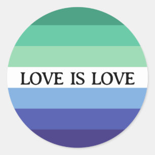 Sticker Rond Gay Drapeau L'amour est amour