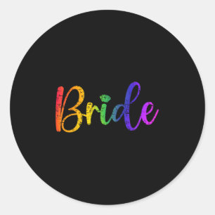 Sticker Rond Gay Lesbienne Lgbt Mariage Mariée Tee Bachelore