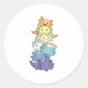 Sticker Rond Gay pride Drapeau Genderfaun Lgbtq Axolotl