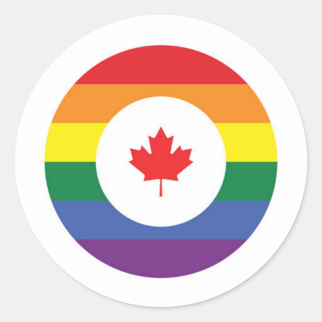 Sticker Rond Gay pride du Canada (Devant)