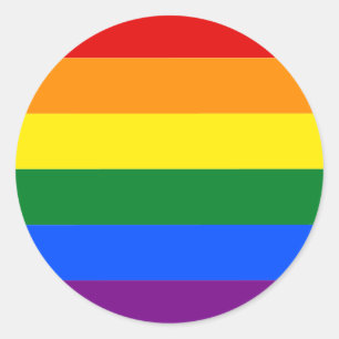 Sticker Rond Gay pride LGBT Arc-en-ciel rayures colorées