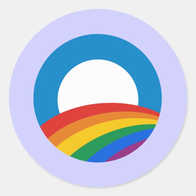 Sticker Rond Gay pride Obama (Devant)