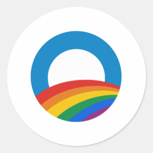 Sticker Rond Gay pride Obama