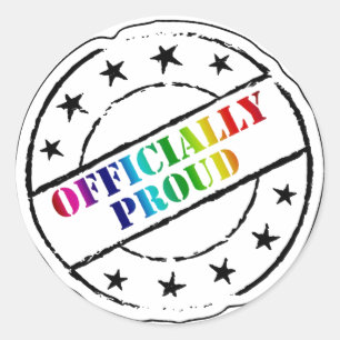 Sticker Rond gay pride "officiellement fier"