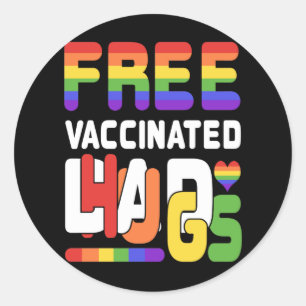 Sticker Rond Gay pride Vacciné LGBT Lesbienne LGBTQ Fier Papa