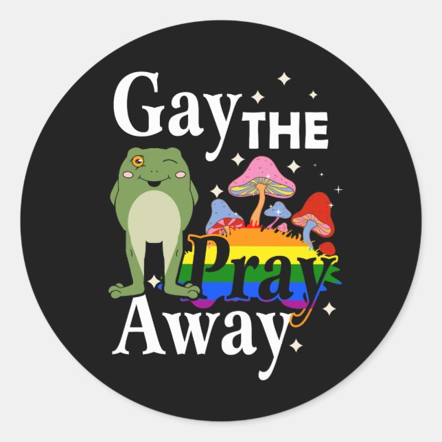 Sticker Rond Gay Priez pour LGBT Frog Égalité Les Gay pride (Devant)