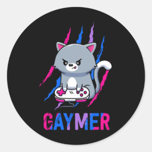 Sticker Rond Gaymer Geek Pride Lgbt Vidéo Amateurs de jeu Cadea