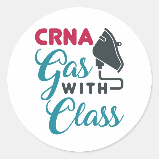 Sticker Rond Gaz CRNA avec appréciations amusantes de classe (Devant)