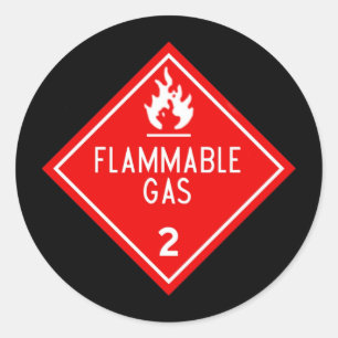 Sticker Rond gaz inflammable
