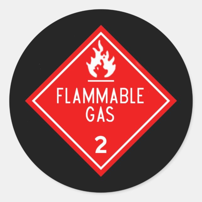 Sticker Rond gaz inflammable (Devant)