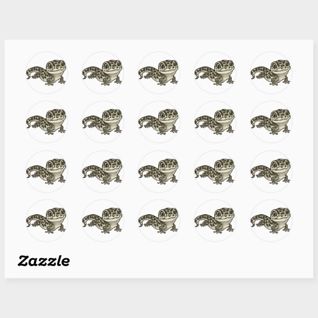 Sticker Rond Gecko (Feuille)
