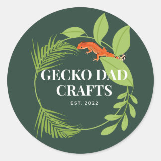 Sticker Rond Gecko Papa Artisanat