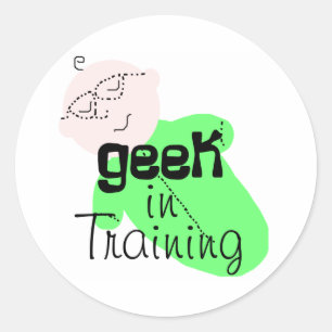 Sticker Rond Geek en formation