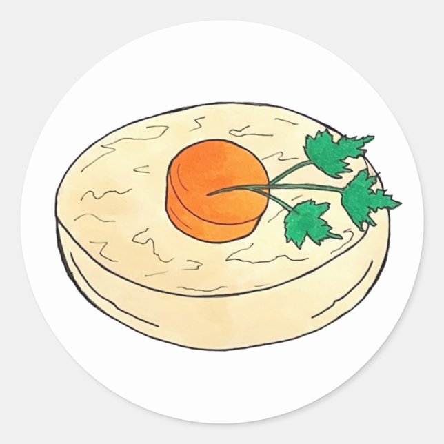 Sticker Rond Gefilte Fish Jours fériés Shabbat Pâques Nourritur (Devant)