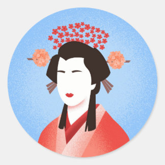 Sticker Rond Geisha