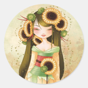 Sticker Rond Geisha Trounesol
