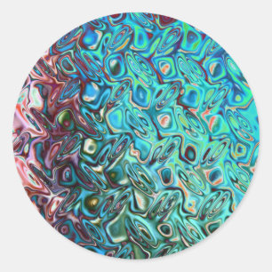 Sticker Rond Gel bleu liquide Abstrait