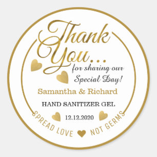 Sticker Rond Gel désinfectant pour les mains Spread Love Gold T