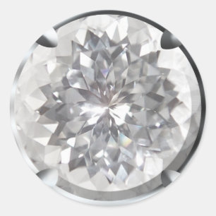 Sticker Rond Gem blanc
