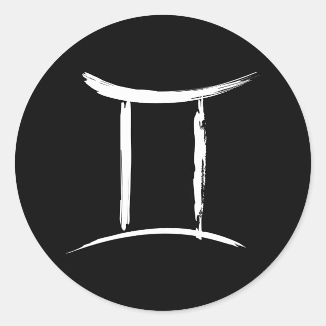 Sticker Rond GEMINI Astrologie des jumeaux Zodiac (Devant)