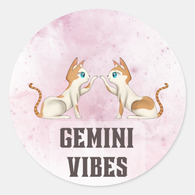 Sticker Rond Gemini Zodiac Decal pour les amateurs d'astrologie (Devant)