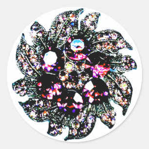 Sticker Rond "Gemmes et bijoux"