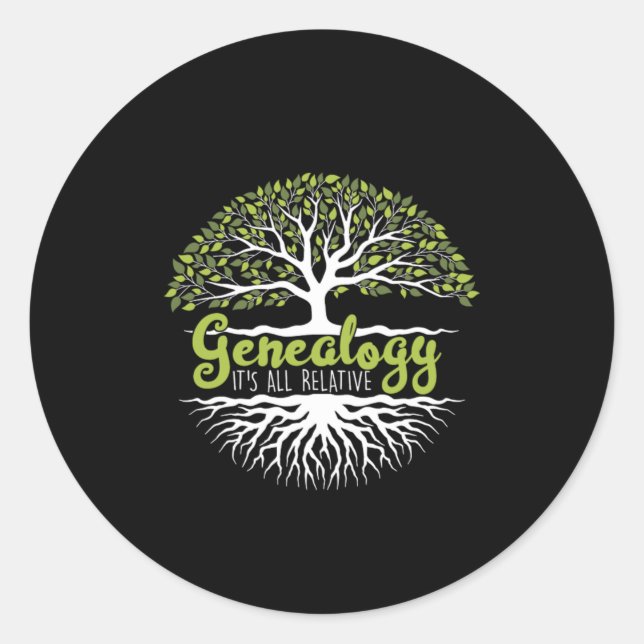 Sticker Rond Généalogie Famille Historien Généalogistes Cadeau (Devant)