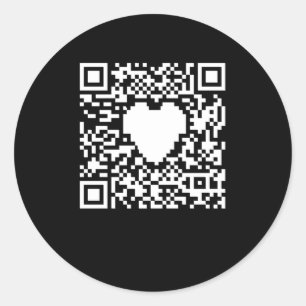 Sticker Rond Générateur de code QR avec coeur