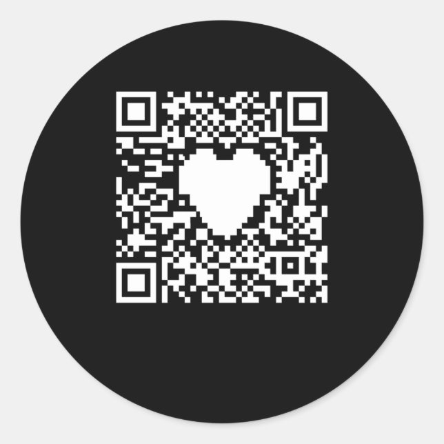 Sticker Rond Générateur de code QR avec coeur (Devant)