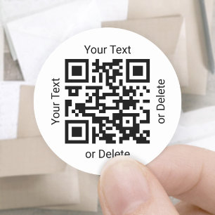 Sticker Rond Générateur de code QR Entreprise Promotion Blanc