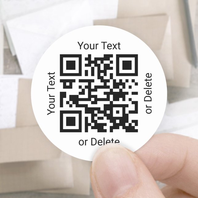Sticker Rond Générateur de code QR Promotion commerciale Blanc (Créateur téléchargé)
