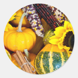 Sticker Rond Générosité d'automne