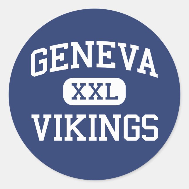 Sticker Rond Geneva Vikings Middle School Genève Illinois (Devant)