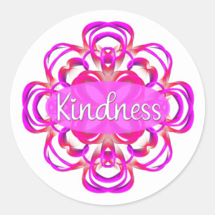 Sticker Rond Gentillesse en rose