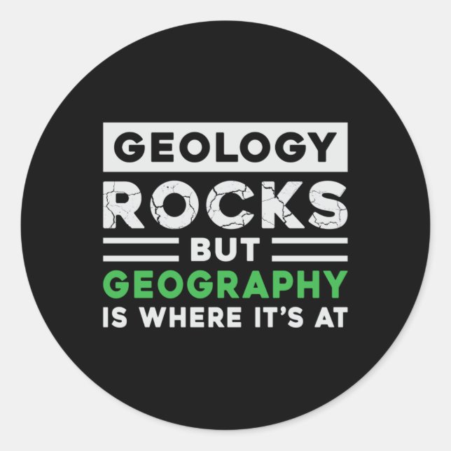 Sticker Rond Géographie Professeur Funny Carte Continents Mondi (Devant)