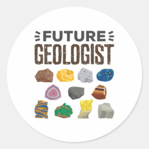 Sticker Rond Géologie future Géologie Rocks Gems