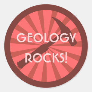 Sticker Rond géologie rocks! Insigne marteau