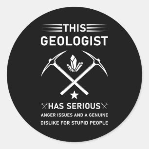 Sticker Rond Géologie science de la Terre T-shirt drôle de géol