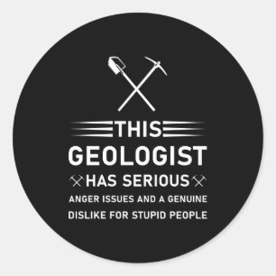 Sticker Rond Géologie science de la Terre T-shirt drôle de géol
