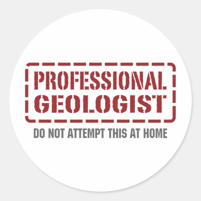Sticker Rond Géologue professionnel (Devant)