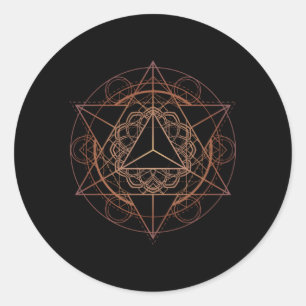 Sticker Rond Géométrie sacrée Star Tetrahedron Merkaba