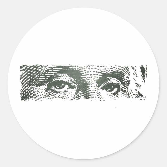 Sticker Rond George Washington Dollar Bill argent comptant (Devant)