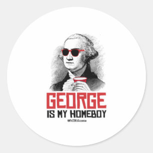 Sticker Rond George Washington est mon héros