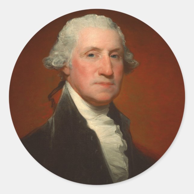 Sticker Rond George Washington Portrait (Devant)