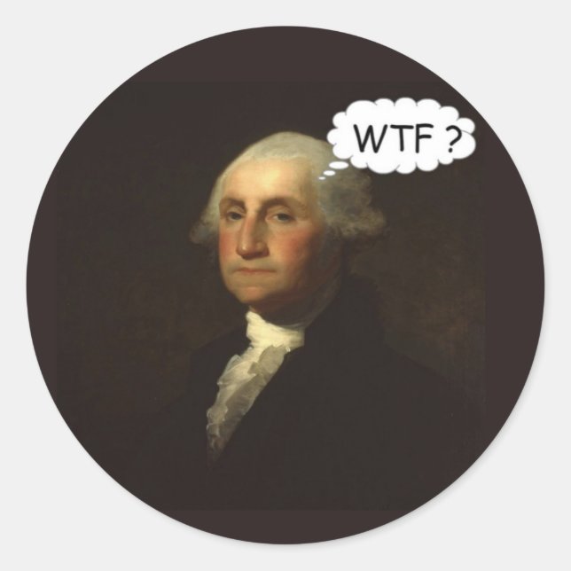 Sticker Rond George Washington tourne dans sa tombe amusante (Devant)