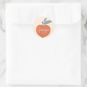 Sticker Rond Georgia Peach