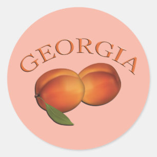 Sticker Rond Georgia Peach