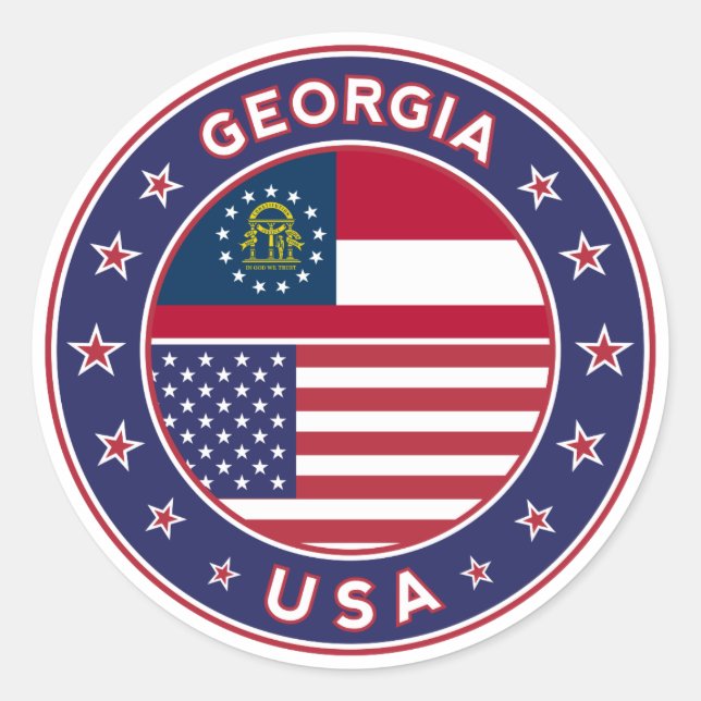 Sticker Rond Georgia t-shirt, Georgia sticker, (Devant)