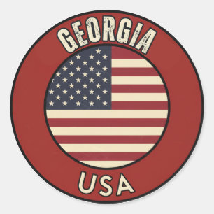 Sticker Rond Géorgie États-Unis d'Amérique