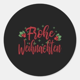 Sticker Rond Ger Ornats Merry Frohe Weihnachten